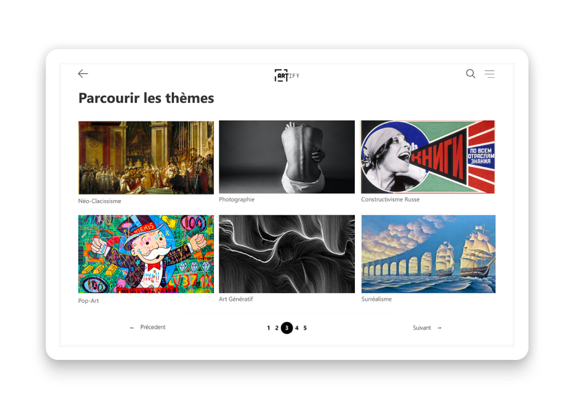 Artify - Tablette de médiation - Sélection d'oeuvres