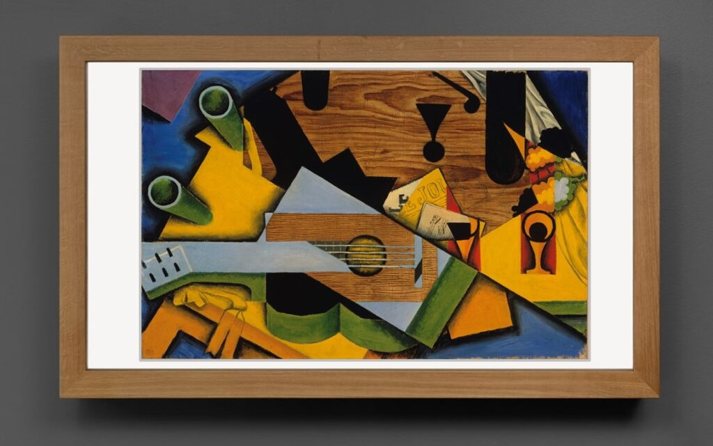 Artify - Arty Hours - Tableau d'art connecté présentant La nature morte à la guitare de Juan Gris