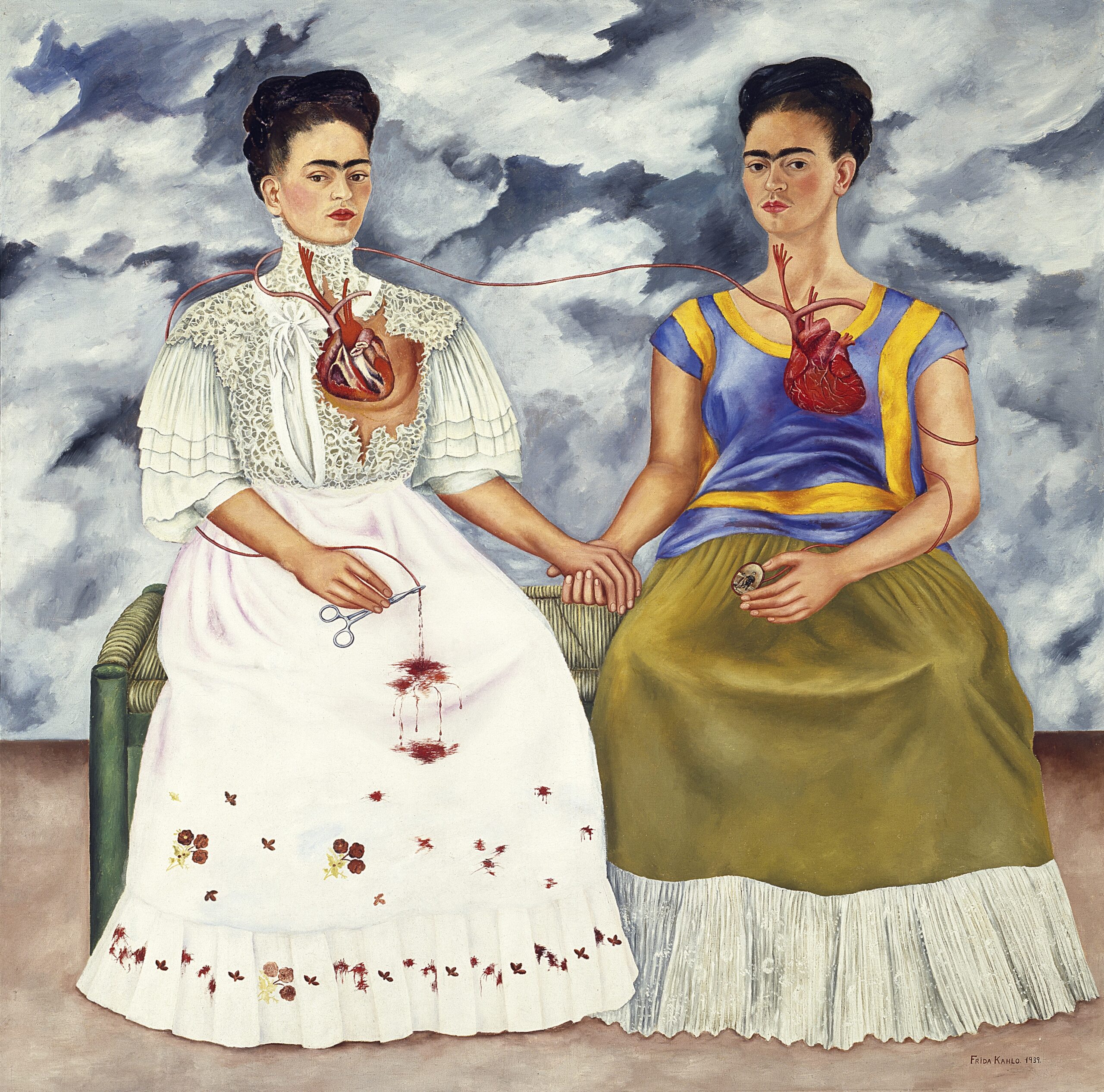 Les-Deux-Frida-Frida-Kahlo-peinture-artify Kahlo Frida (1907-1954). Mexique, Mexico, musée national d'art moderne .